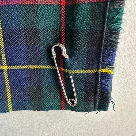 Highland Home Industries Scotland MacLeod Tartan Plaid Wool Wrap Skirt 12 - Picture 6 of 10